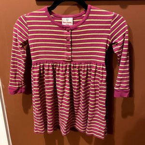 GUC HANNA ANDERSSON STRIPED PINK AND YELLOW LONG SLEEVE DRESS SIZE 5